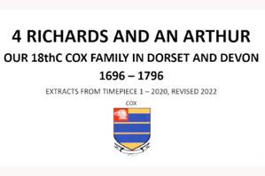 Four Richards and an Arthur: The Cox Family in Dorset & Devon 1696-1796