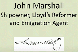 John Marshall, Shipowner and Lloyds Agent, and Immigration to Victoria before the Gold